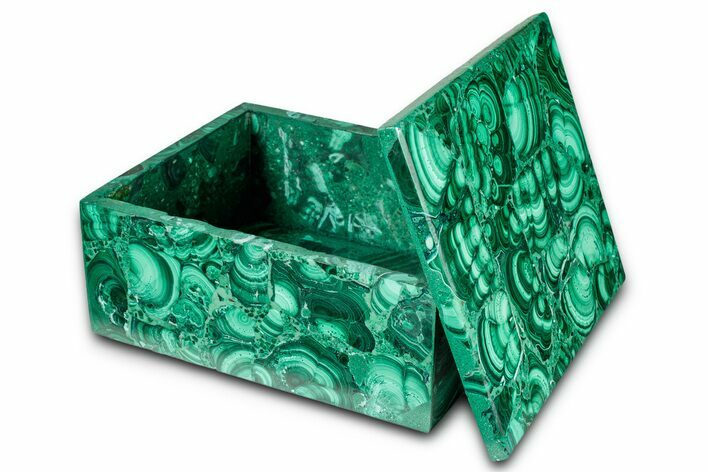 Wide Malachite Jewelry Box - DR Congo #335695